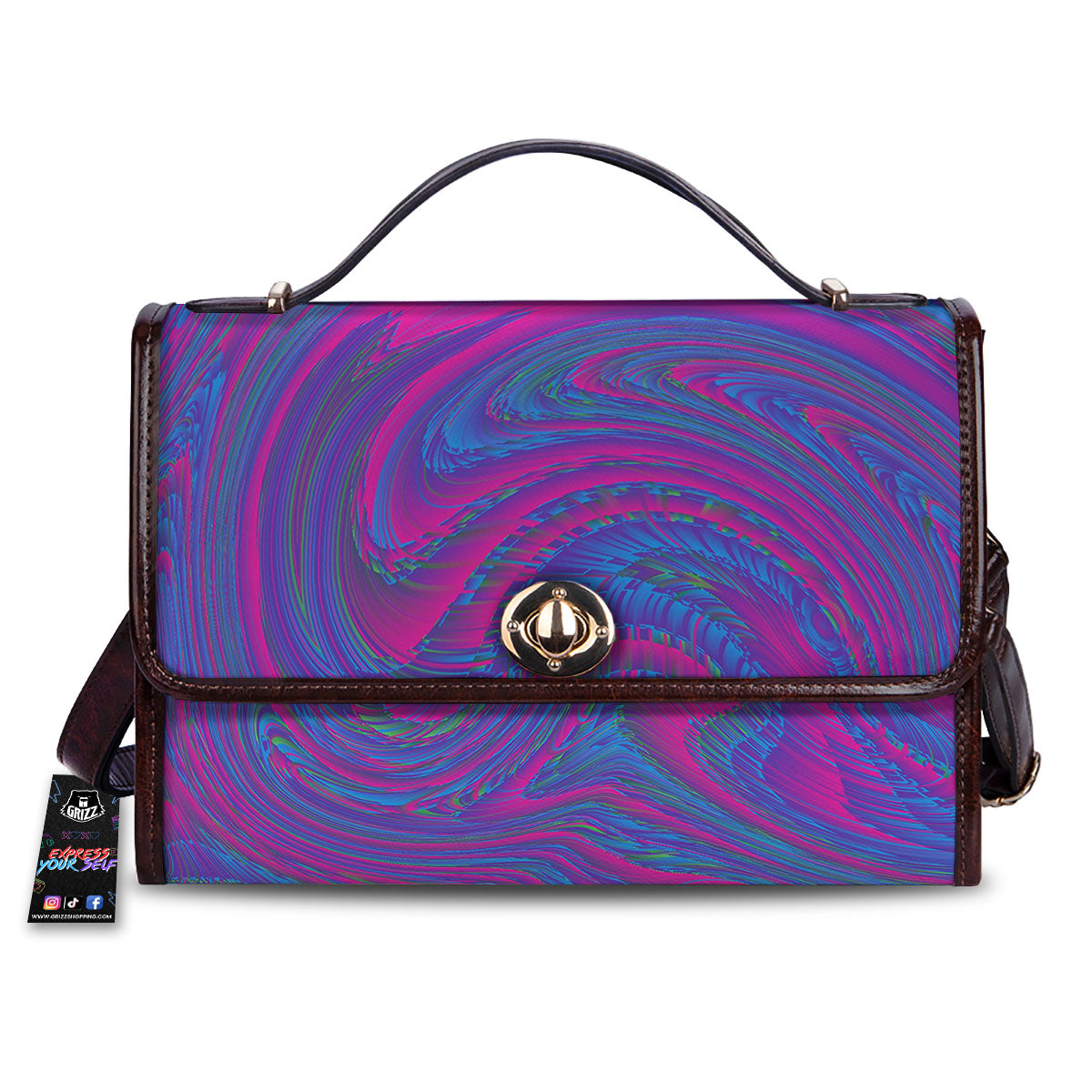 Trippy Psychedelic Purple Print Women's Satchel Bag