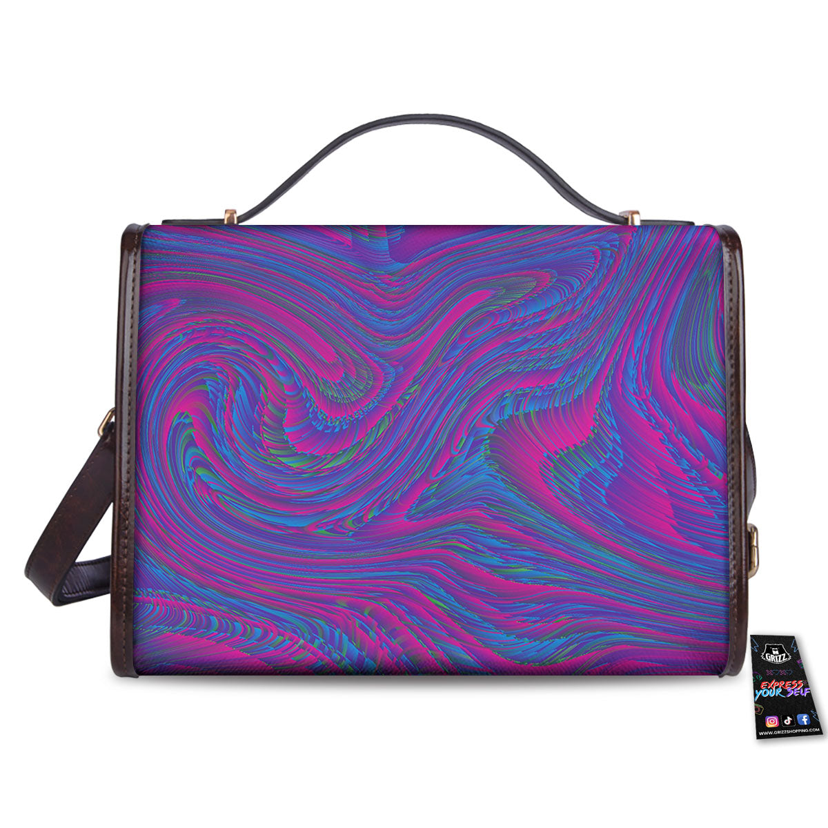 Trippy Psychedelic Purple Print Women's Satchel Bag