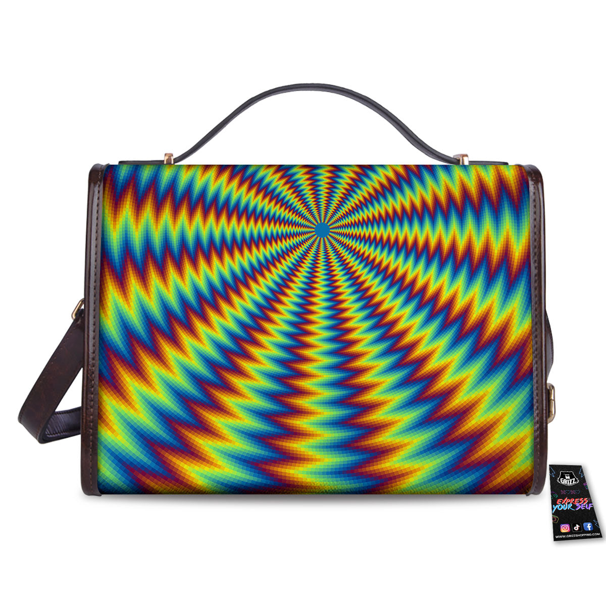 Trippy Psychedelic Rainbow Print Women's Satchel Bag