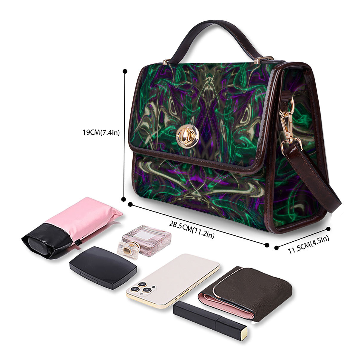 Trippy Smoke Psychedelic Print Women's Satchel Bag