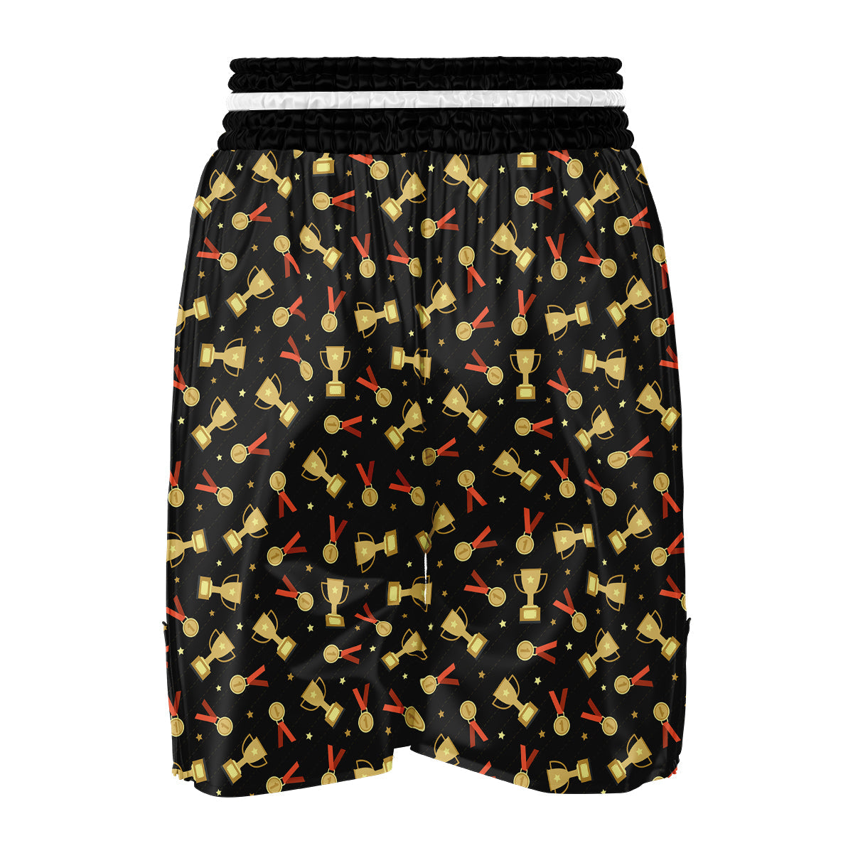 Trophy Vintage Gold Print Pattern Boxing Shorts-grizzshop
