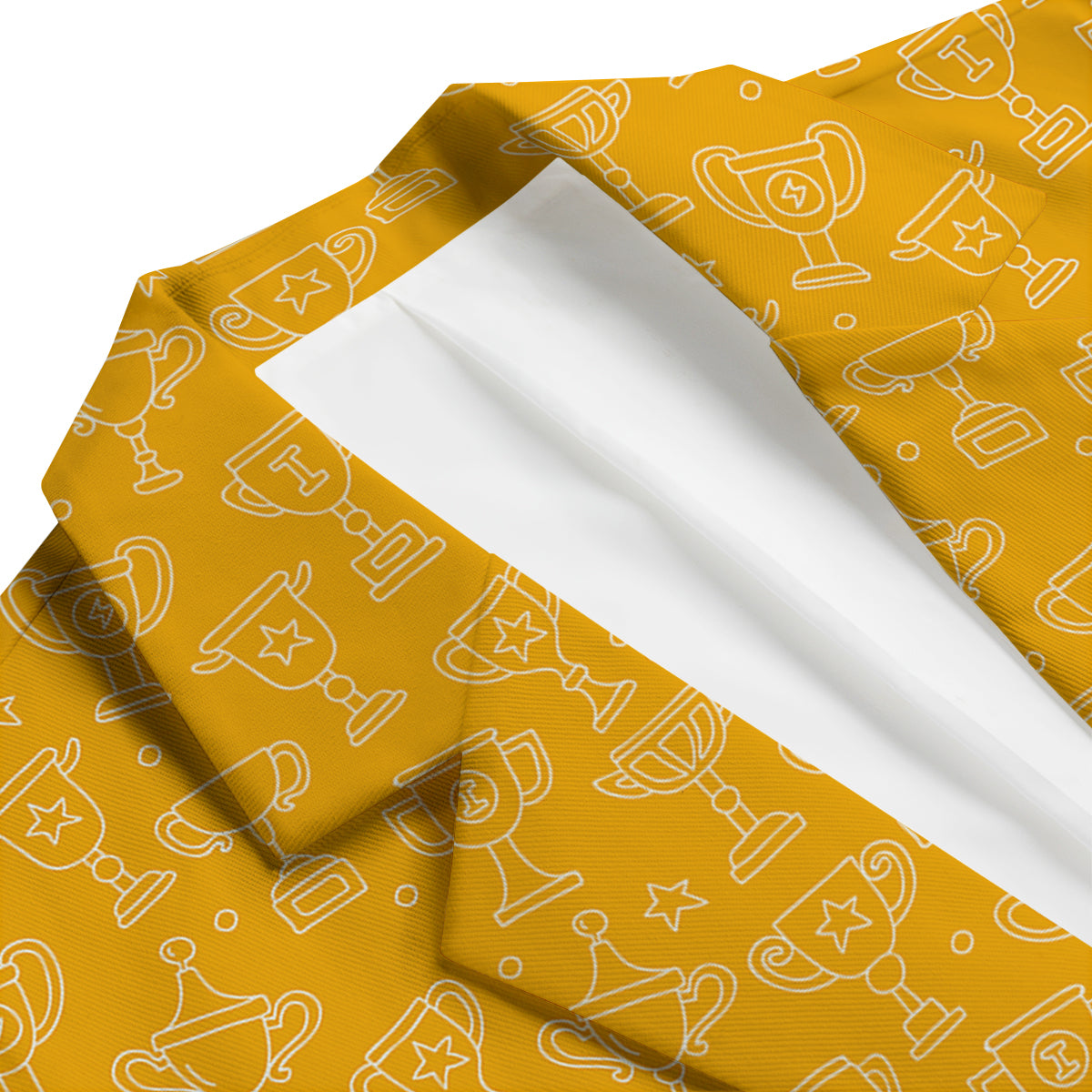Trophy Yellow Print Pattern Men's Blazer-grizzshop