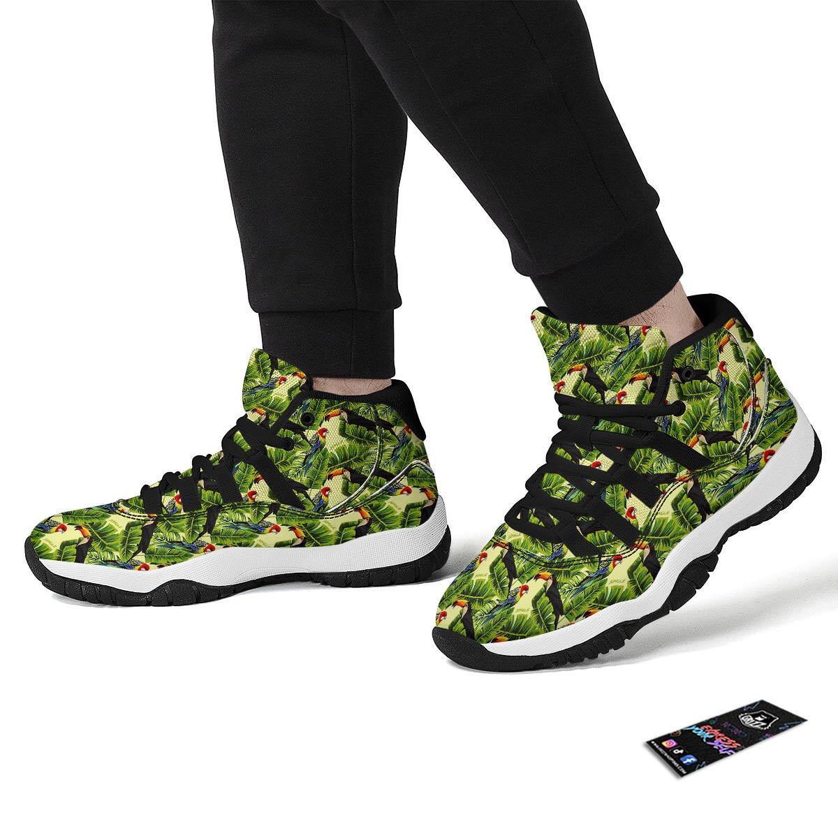Tropic Jungle Bird Black Bball Shoes-grizzshop
