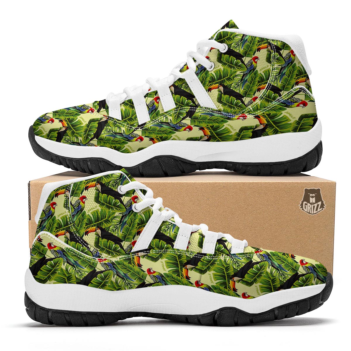 Tropic Jungle Bird White Bball Shoes-grizzshop