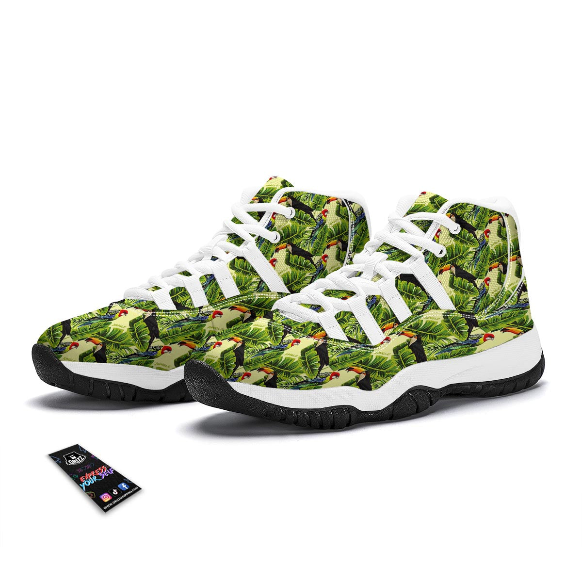 Tropic Jungle Bird White Bball Shoes-grizzshop