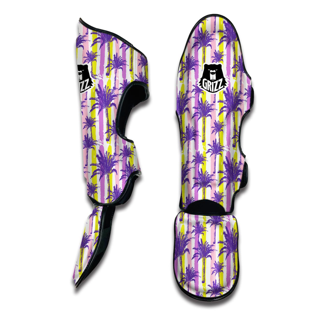 Tropical Abstract Palm Tree Muay Thai Shin Guards-grizzshop