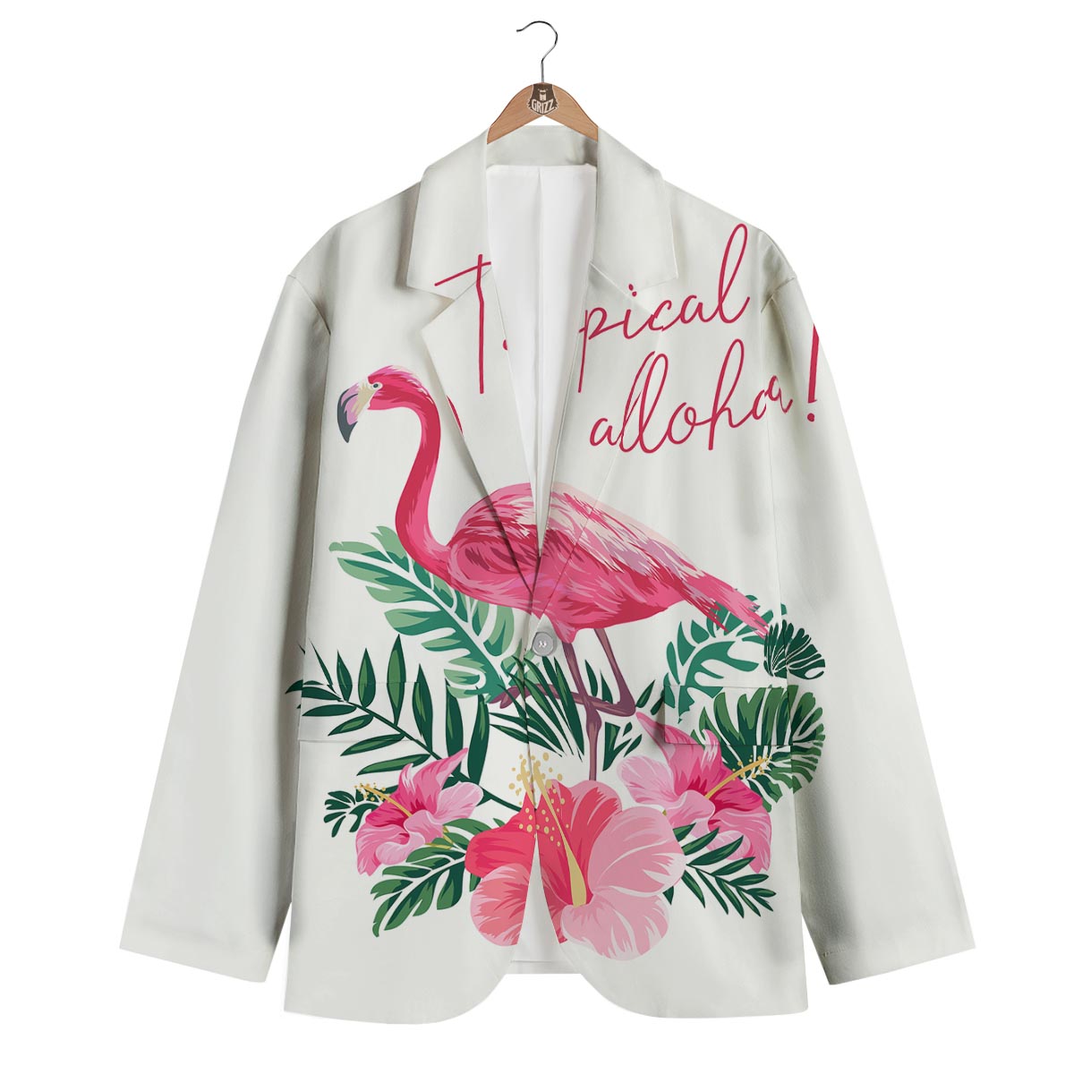 Tropical Aloha Flamingo Men's Blazer-grizzshop