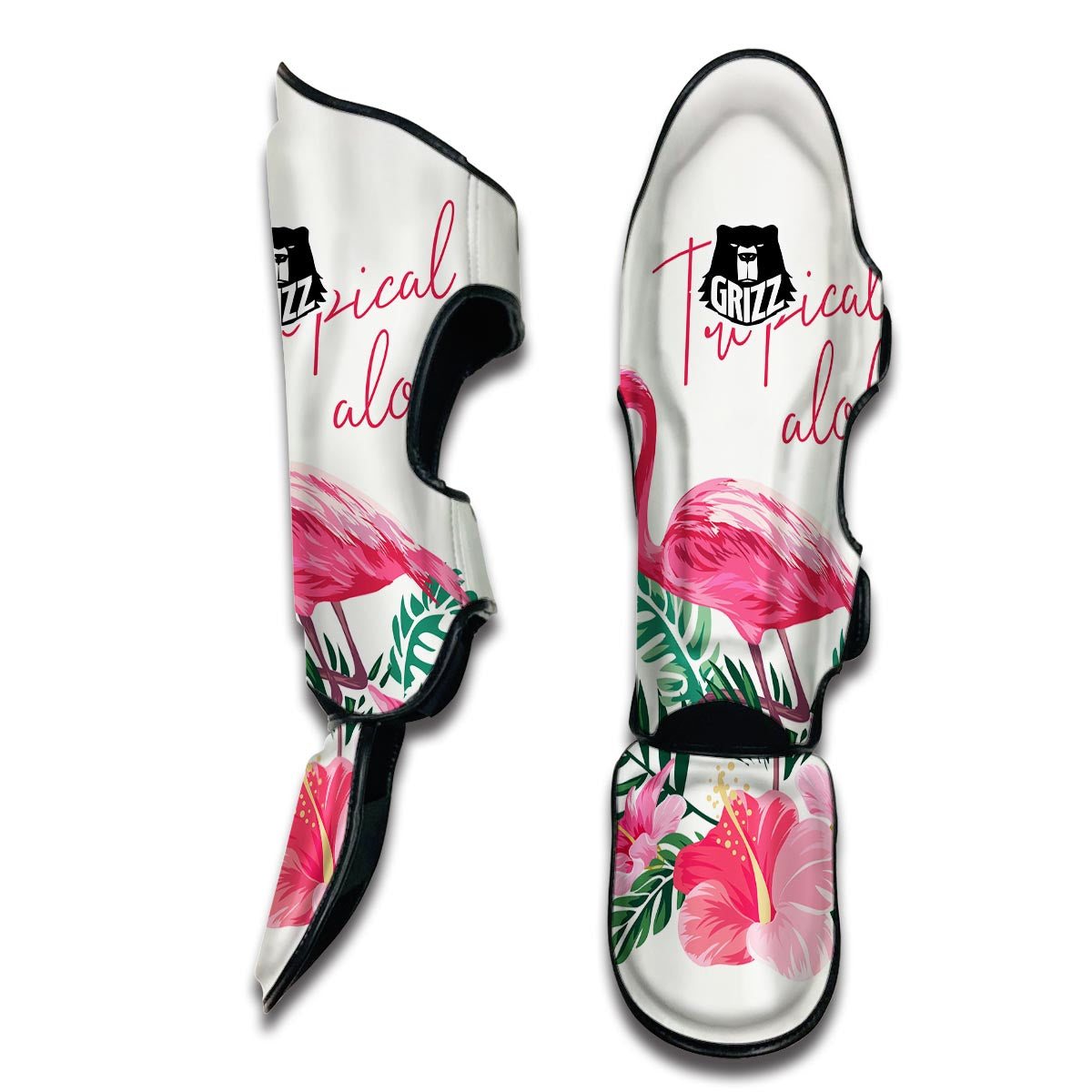 Tropical Aloha Flamingo Muay Thai Shin Guards-grizzshop