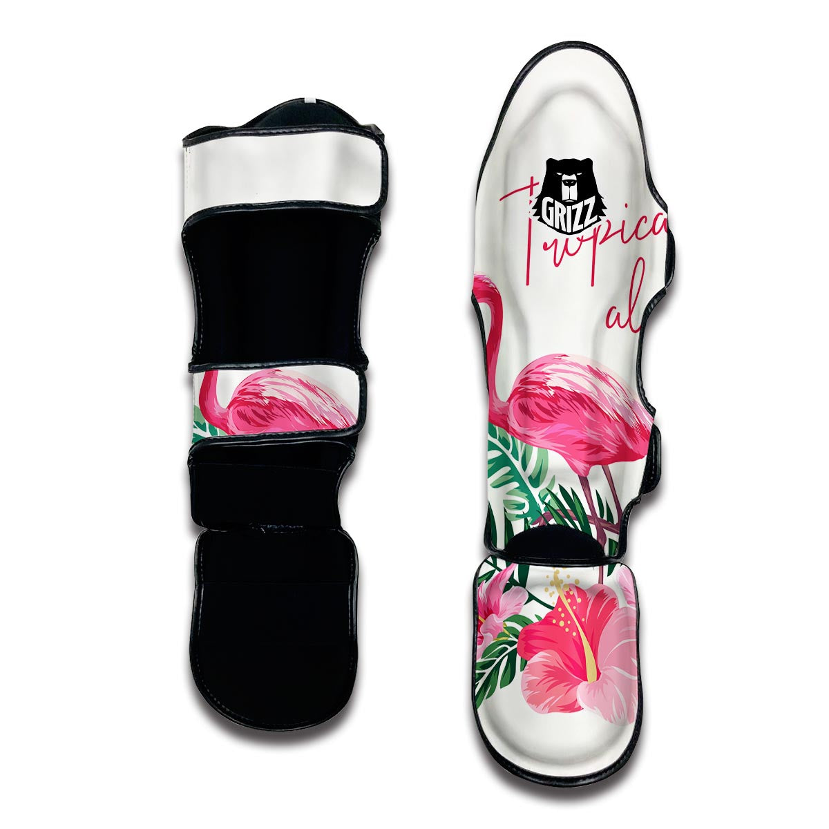 Tropical Aloha Flamingo Muay Thai Shin Guards-grizzshop