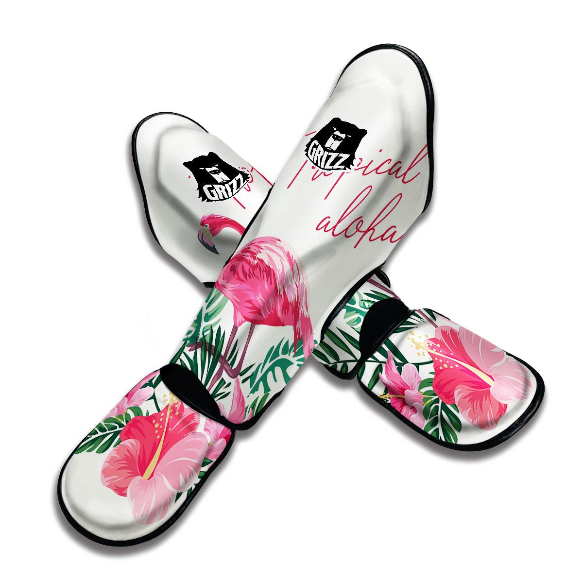 Tropical Aloha Flamingo Muay Thai Shin Guards-grizzshop