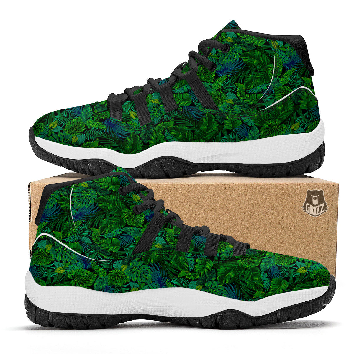 Tropical Aloha Hawaii Print Pattern Black Bball Shoes-grizzshop