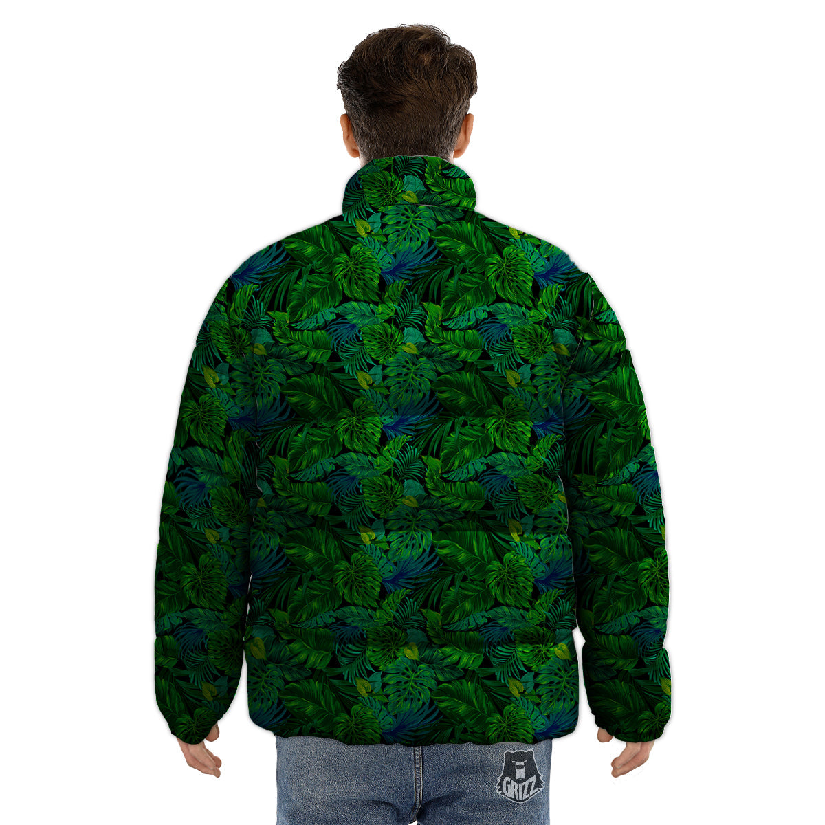 Tropical Aloha Hawaii Print Pattern Puffer Jacket-grizzshop