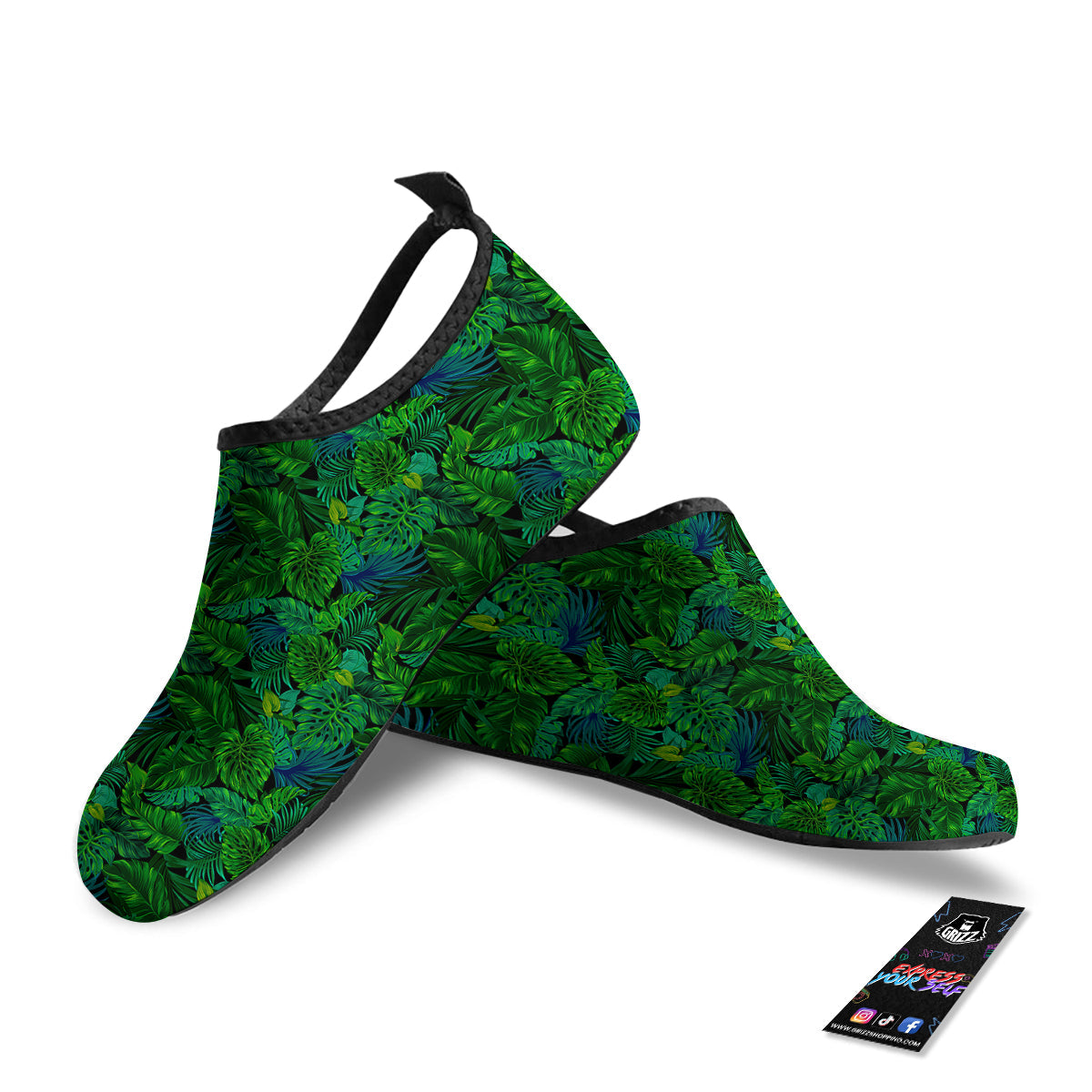 Tropical Aloha Hawaii Print Pattern Water Shoes-grizzshop
