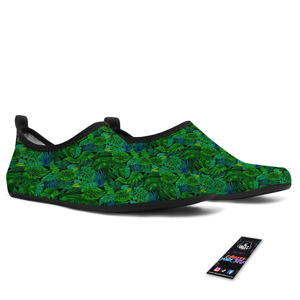 Tropical Aloha Hawaii Print Pattern Water Shoes-grizzshop