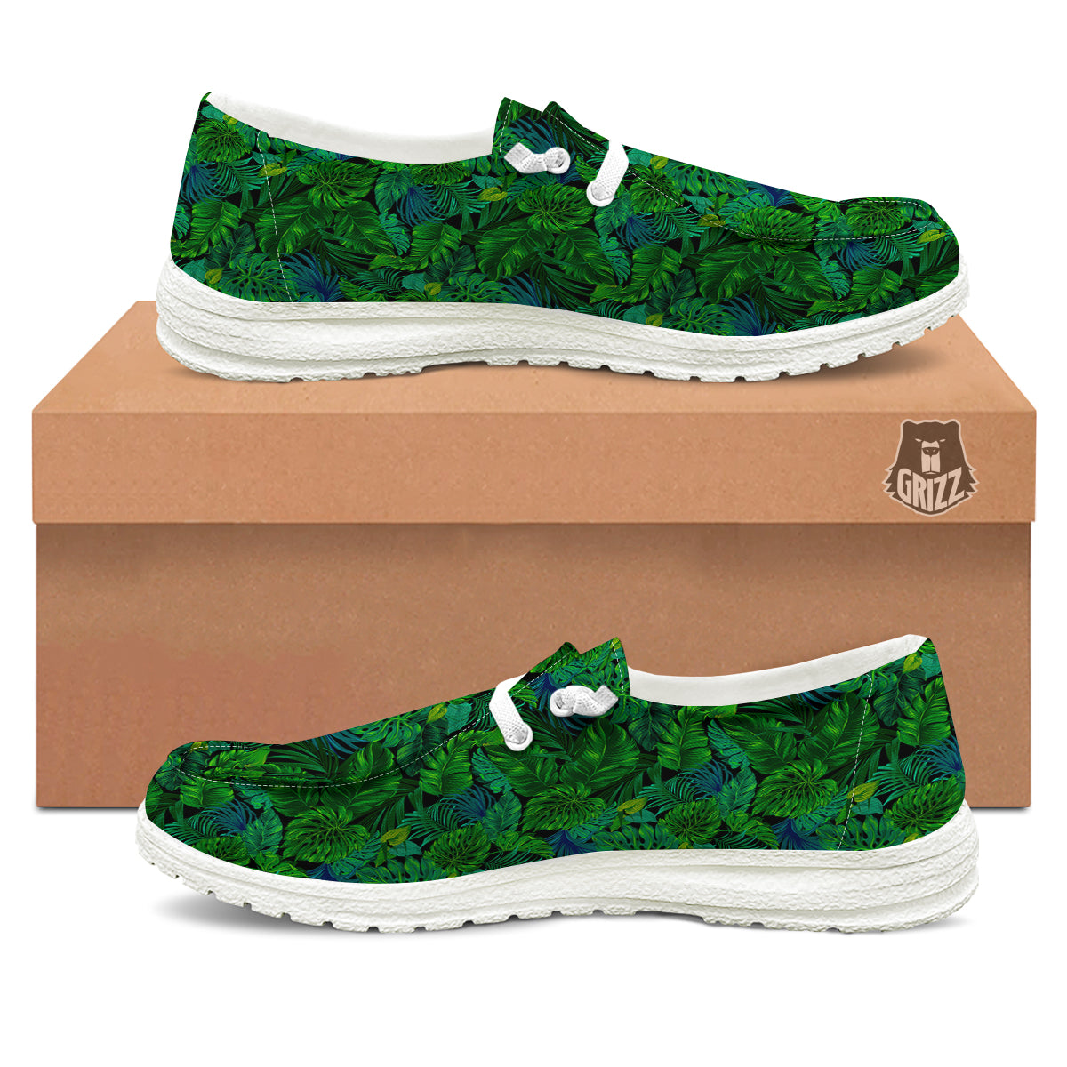 Tropical Aloha Hawaii Print Pattern White Loafers-grizzshop