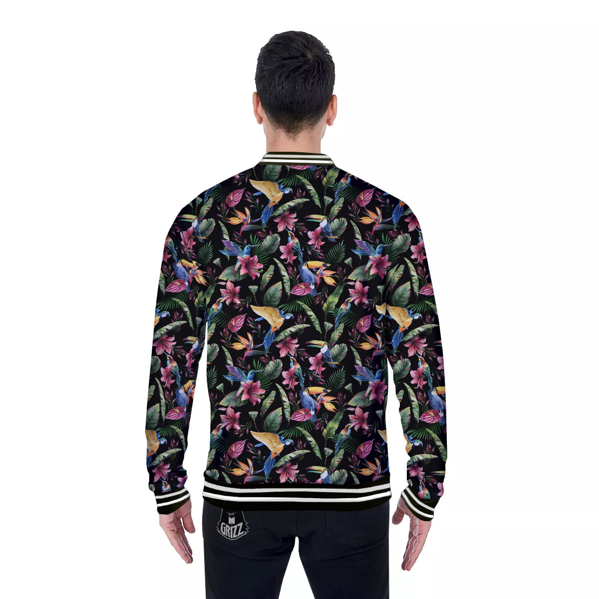 Tropical Aloha Hawaiian Print Pattern Baseball Jacket-grizzshop