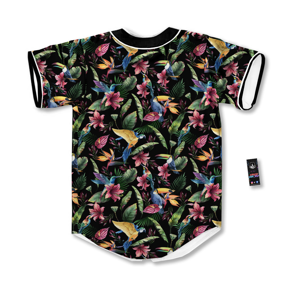 Tropical Aloha Hawaiian Print Pattern Baseball Jersey-grizzshop