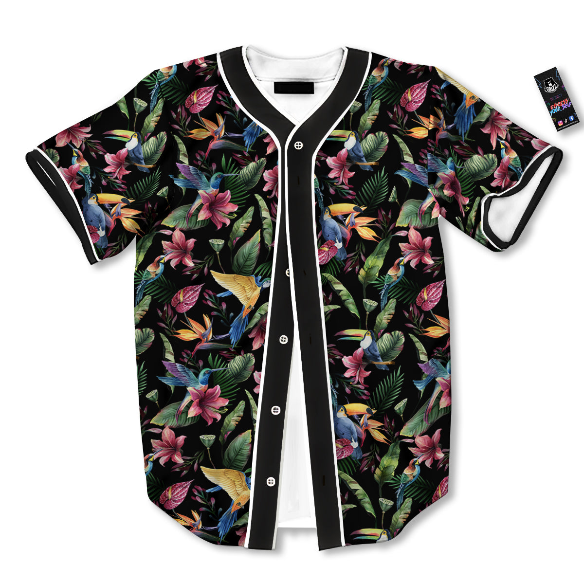 Tropical Aloha Hawaiian Print Pattern Baseball Jersey-grizzshop