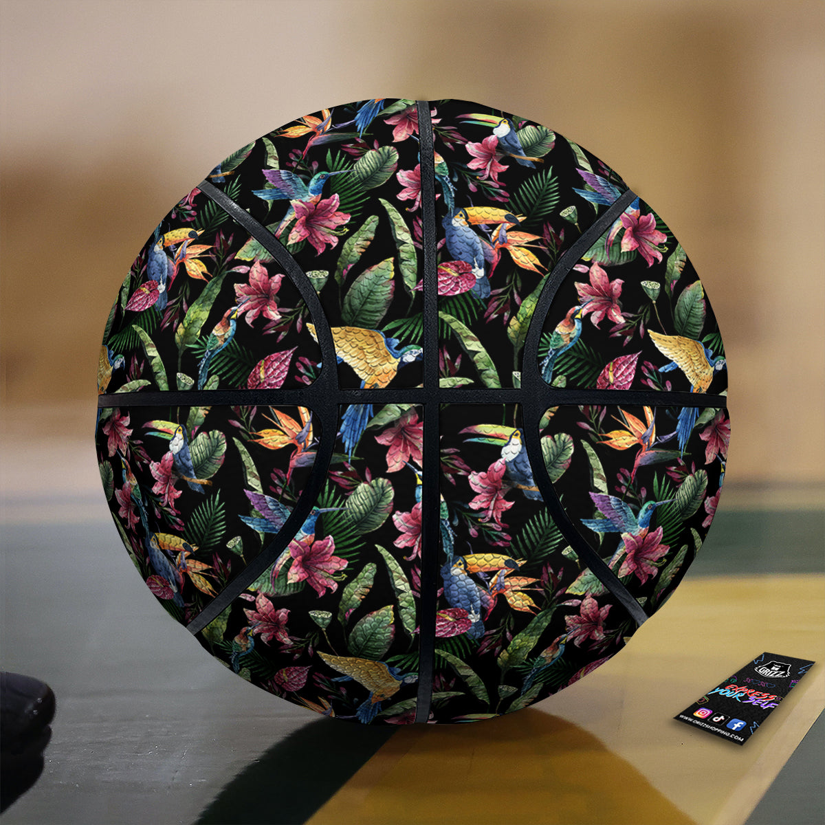 Tropical Aloha Hawaiian Print Pattern Basketball-grizzshop