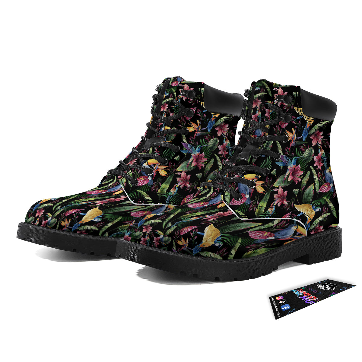 Tropical Aloha Hawaiian Print Pattern Boots-grizzshop