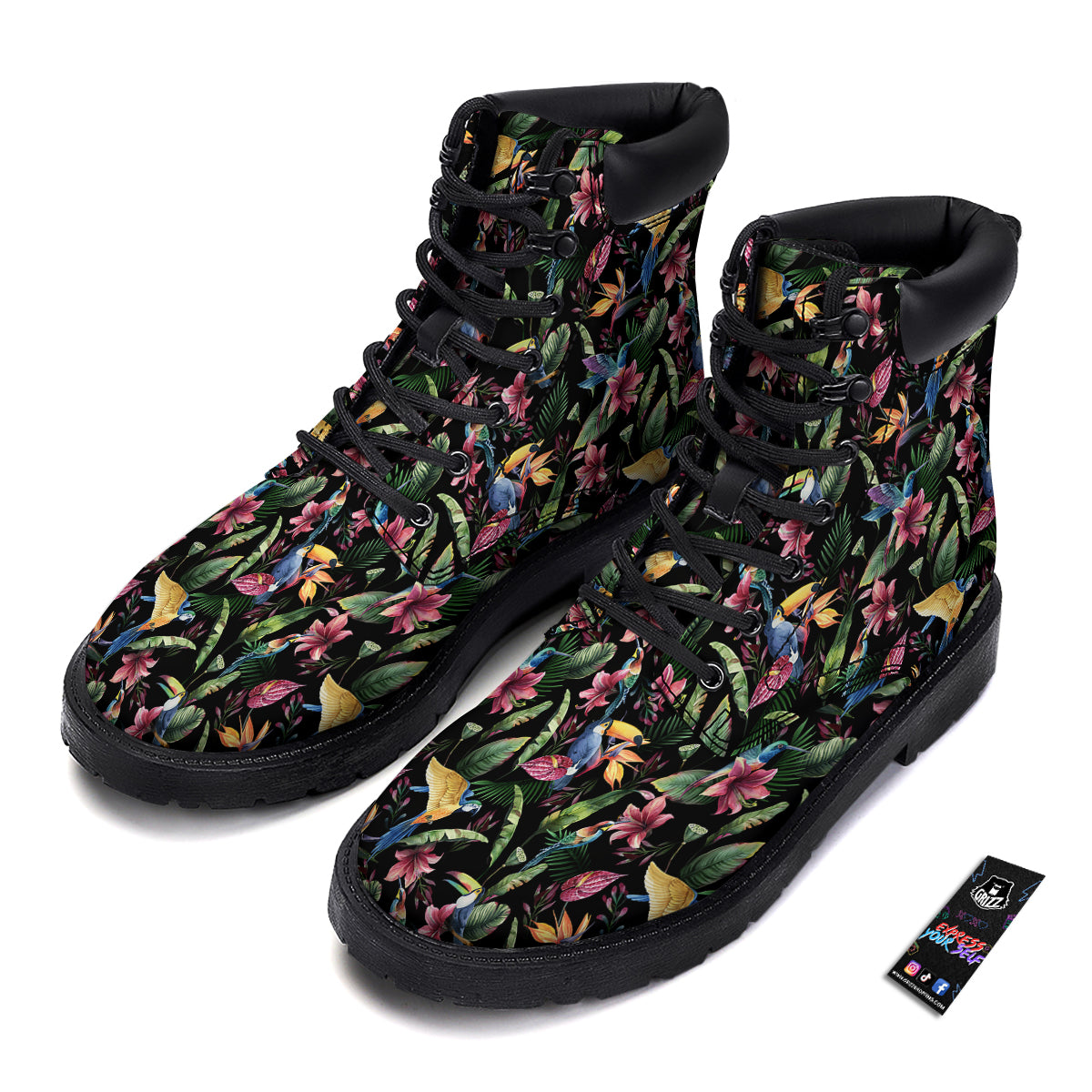 Tropical Aloha Hawaiian Print Pattern Boots-grizzshop
