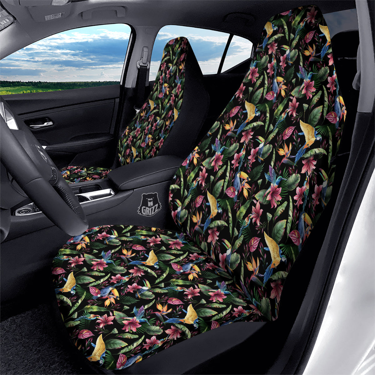 Tropical Aloha Hawaiian Print Pattern Car Seat Covers-grizzshop