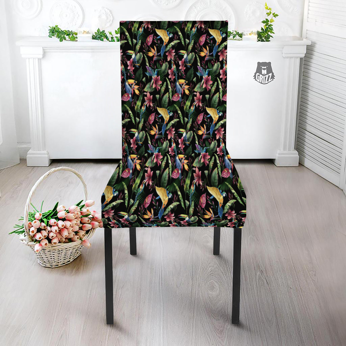 Tropical Aloha Hawaiian Print Pattern Dining Chair Slipcover-grizzshop