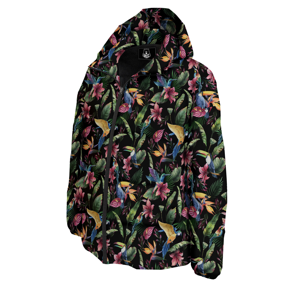 Tropical Aloha Hawaiian Print Pattern Down Jacket-grizzshop