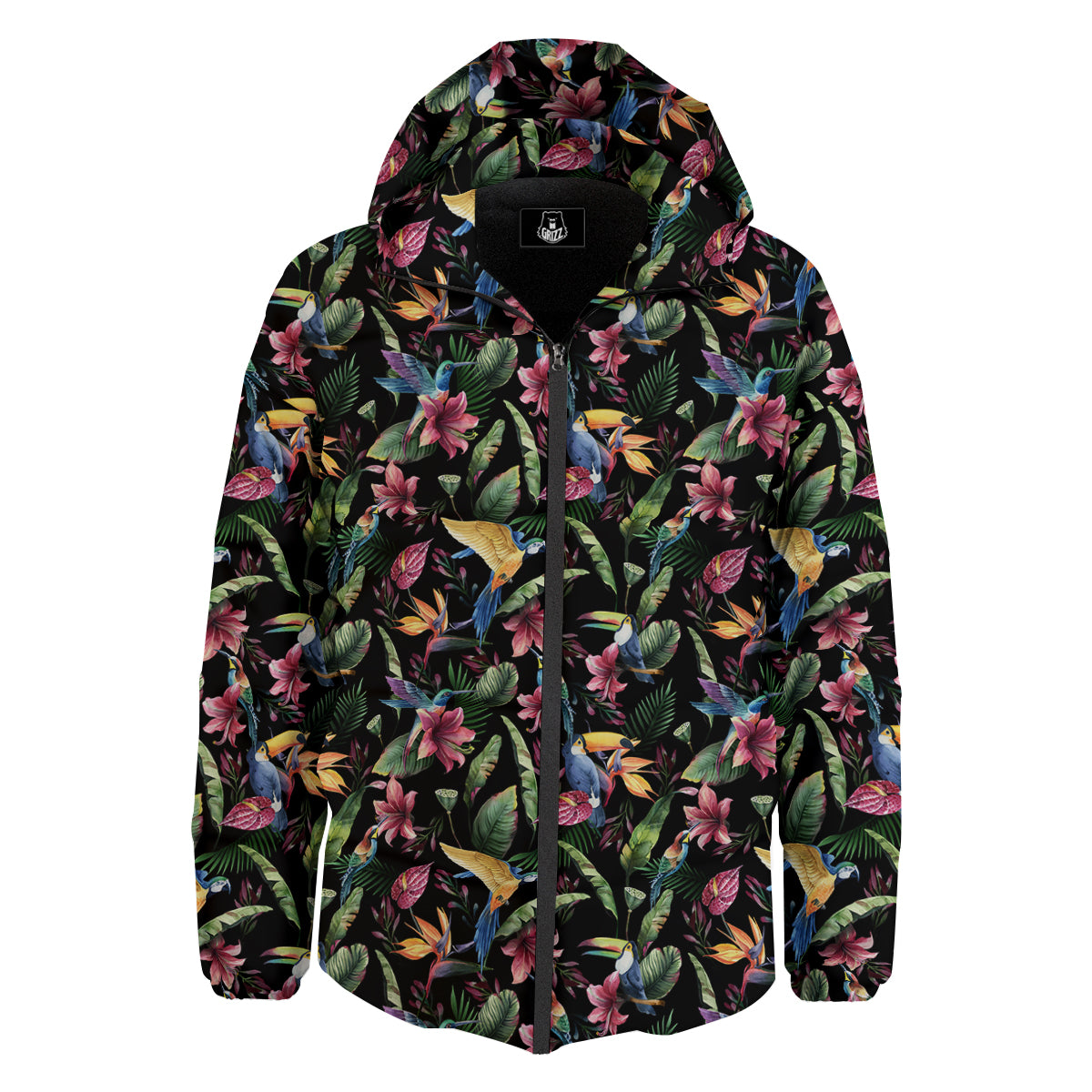 Tropical Aloha Hawaiian Print Pattern Down Jacket-grizzshop