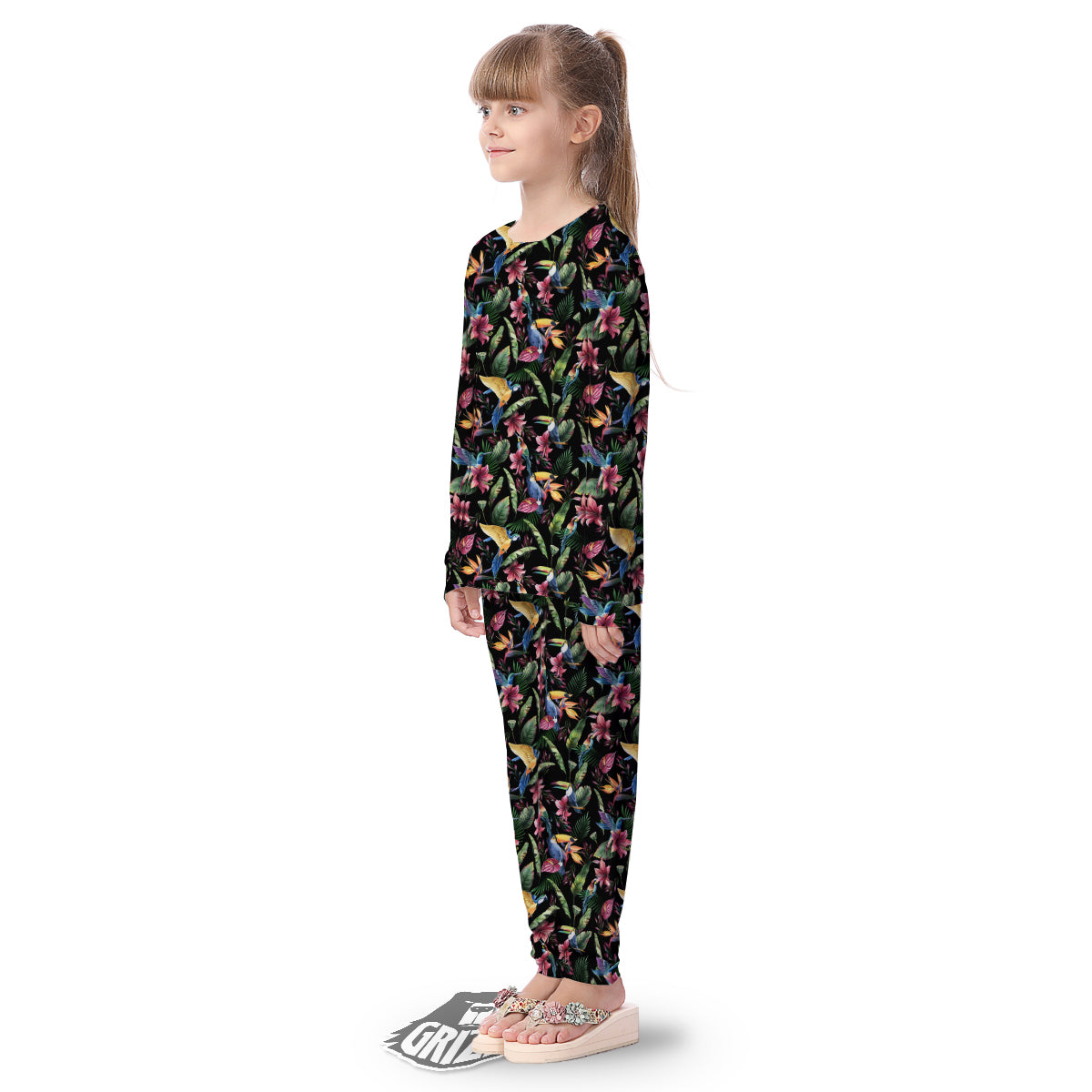 Tropical Aloha Hawaiian Print Pattern Kid's Pajamas-grizzshop