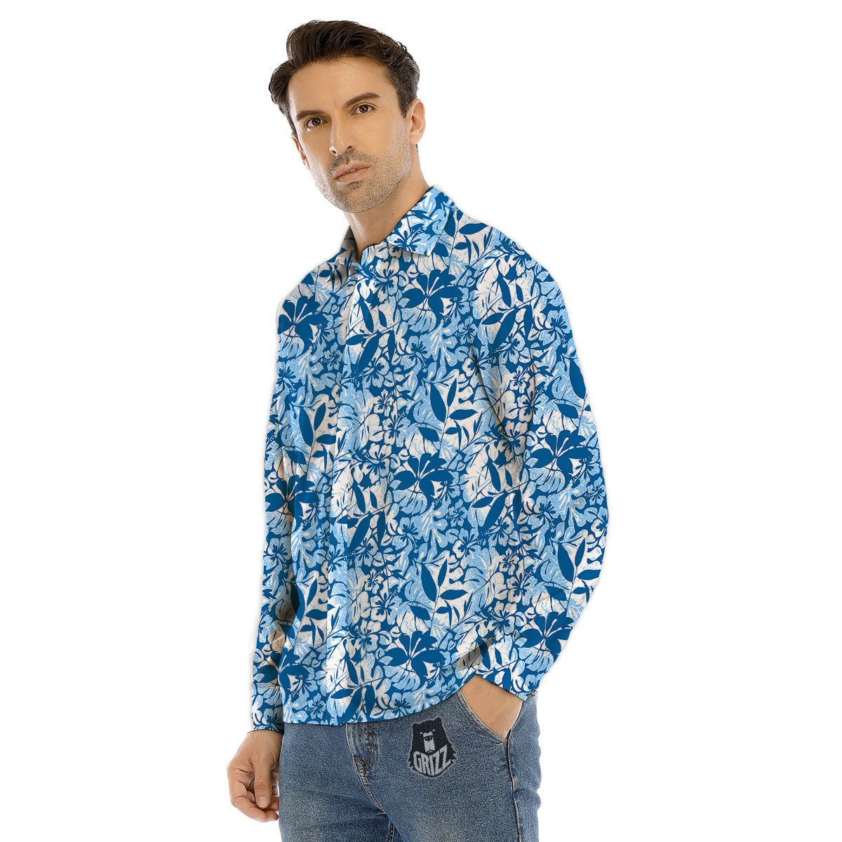 Tropical Aloha Hawaiian Print Pattern Men's Dress Shirts-grizzshop