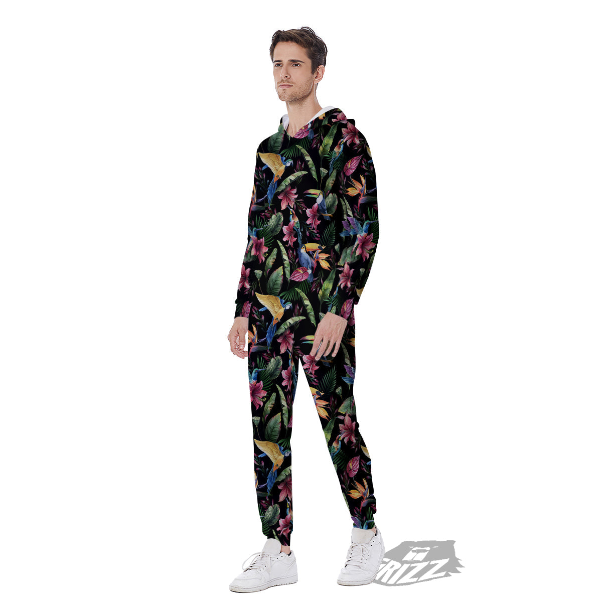 Tropical Aloha Hawaiian Print Pattern Men's Jumpsuit-grizzshop