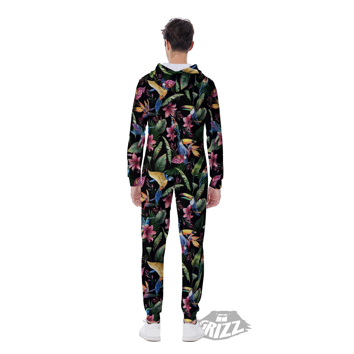 Tropical Aloha Hawaiian Print Pattern Men's Jumpsuit-grizzshop