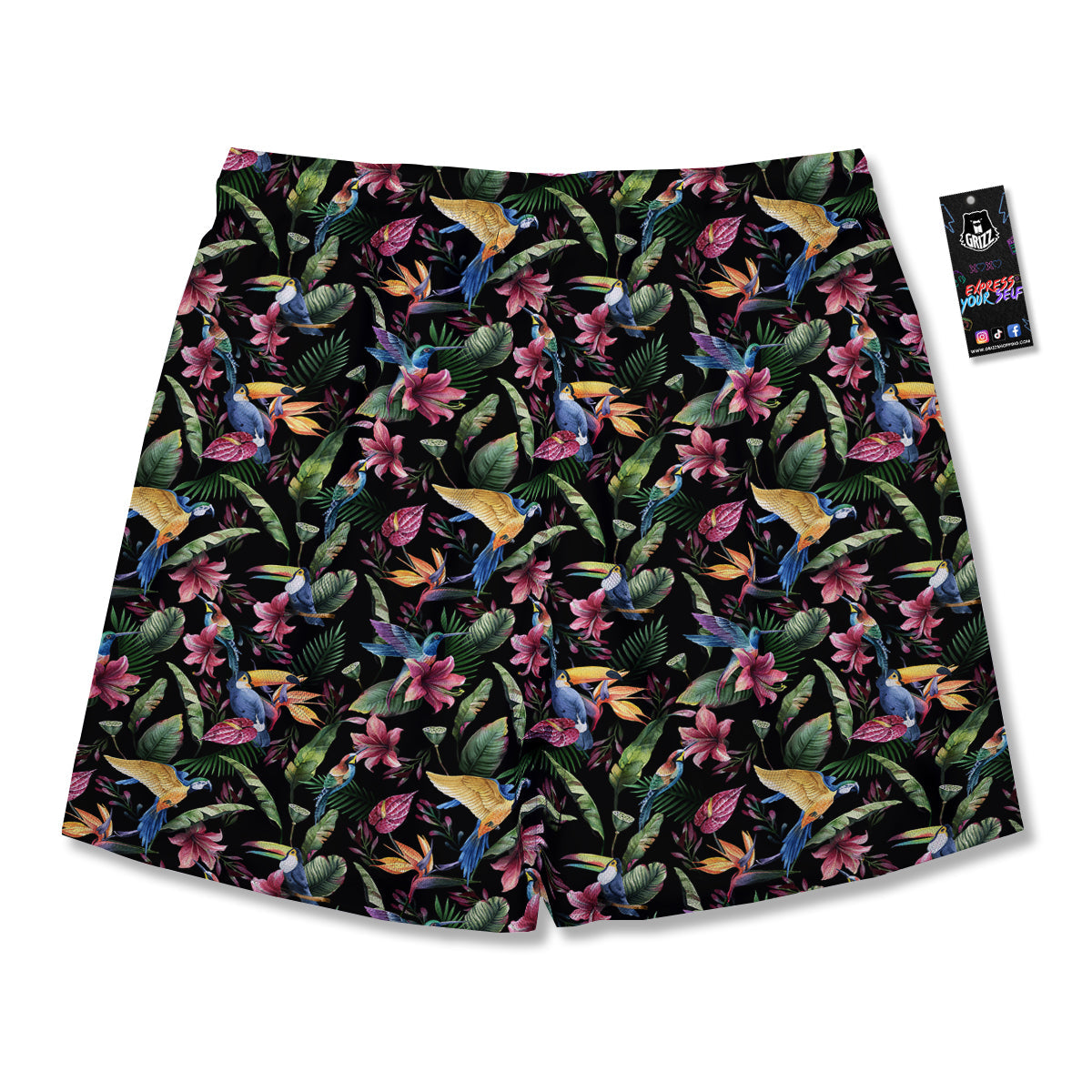 Tropical Aloha Hawaiian Print Pattern Men's Running Shorts-grizzshop