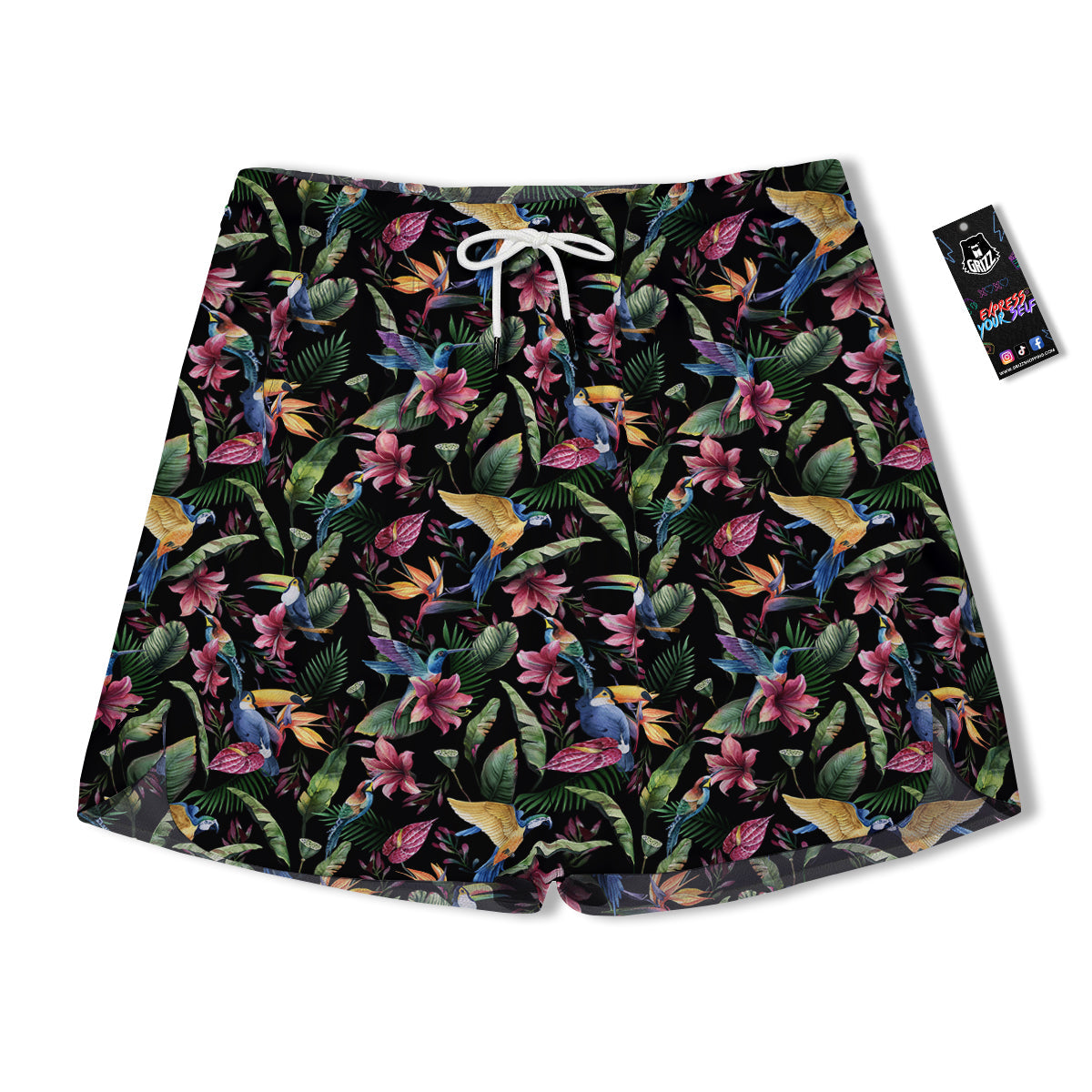 Tropical Aloha Hawaiian Print Pattern Men's Running Shorts-grizzshop