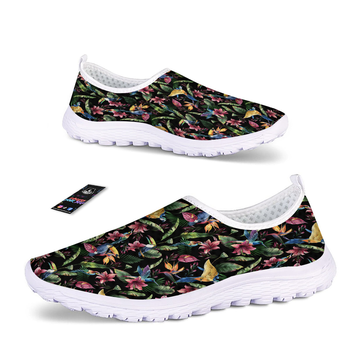 Tropical Aloha Hawaiian Print Pattern Nurse Shoes-grizzshop