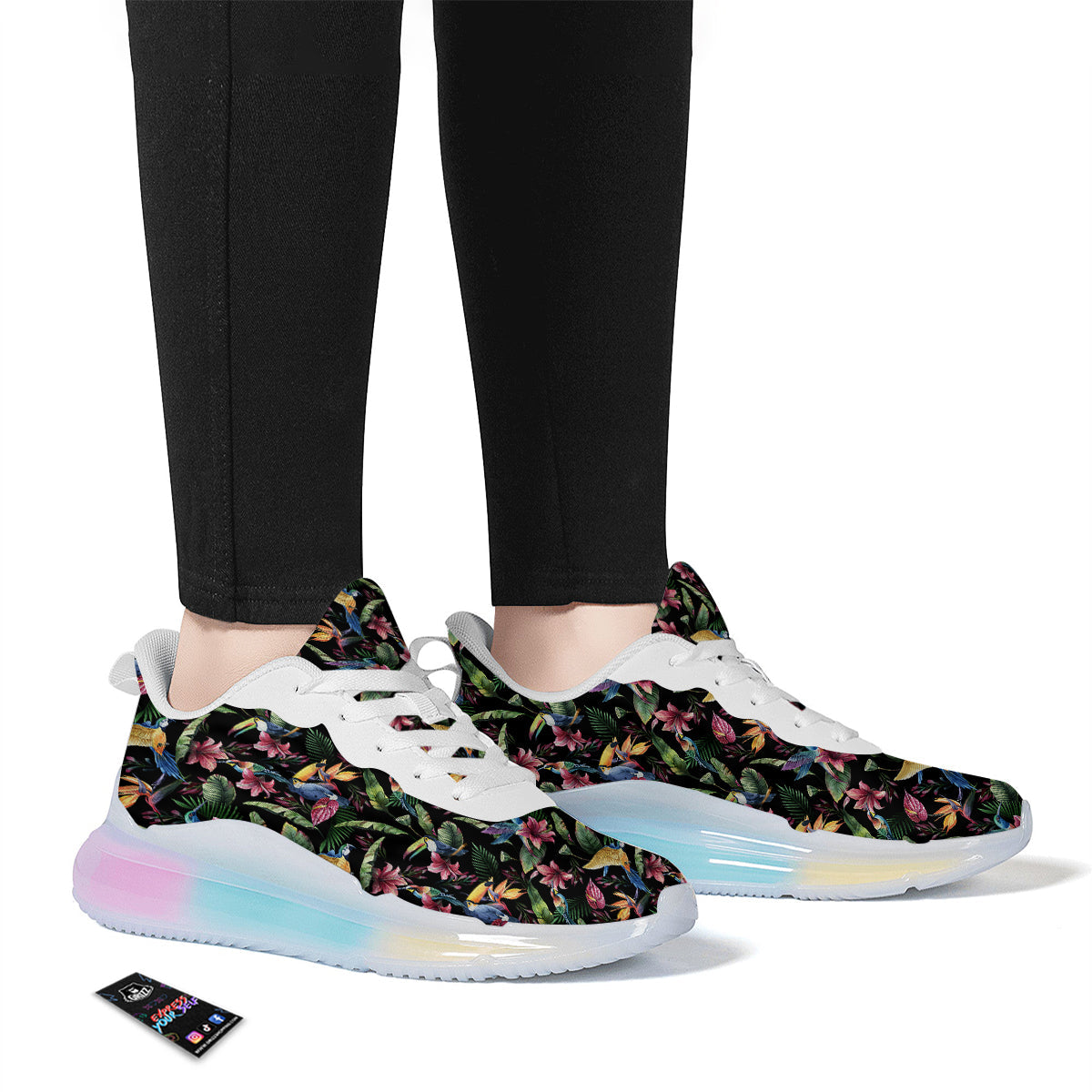 Tropical Aloha Hawaiian Print Pattern Running Sneakers-grizzshop