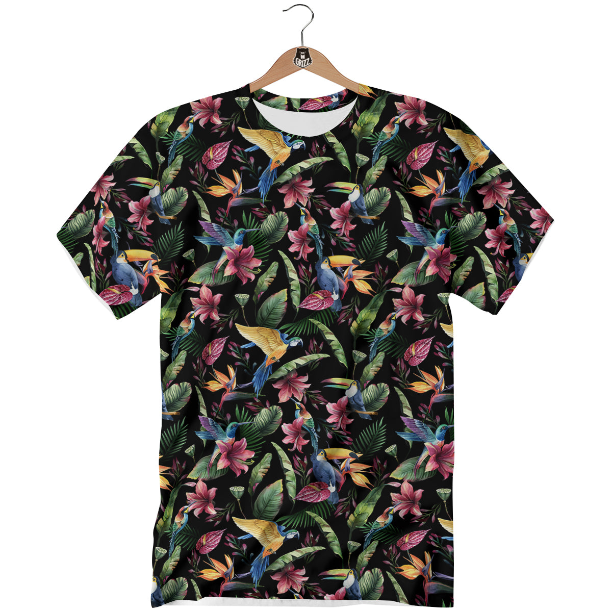 Tropical Aloha Hawaiian Print Pattern T-Shirt-grizzshop