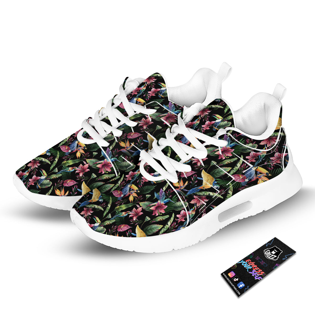 Tropical Aloha Hawaiian Print Pattern Tennis Shoes-grizzshop