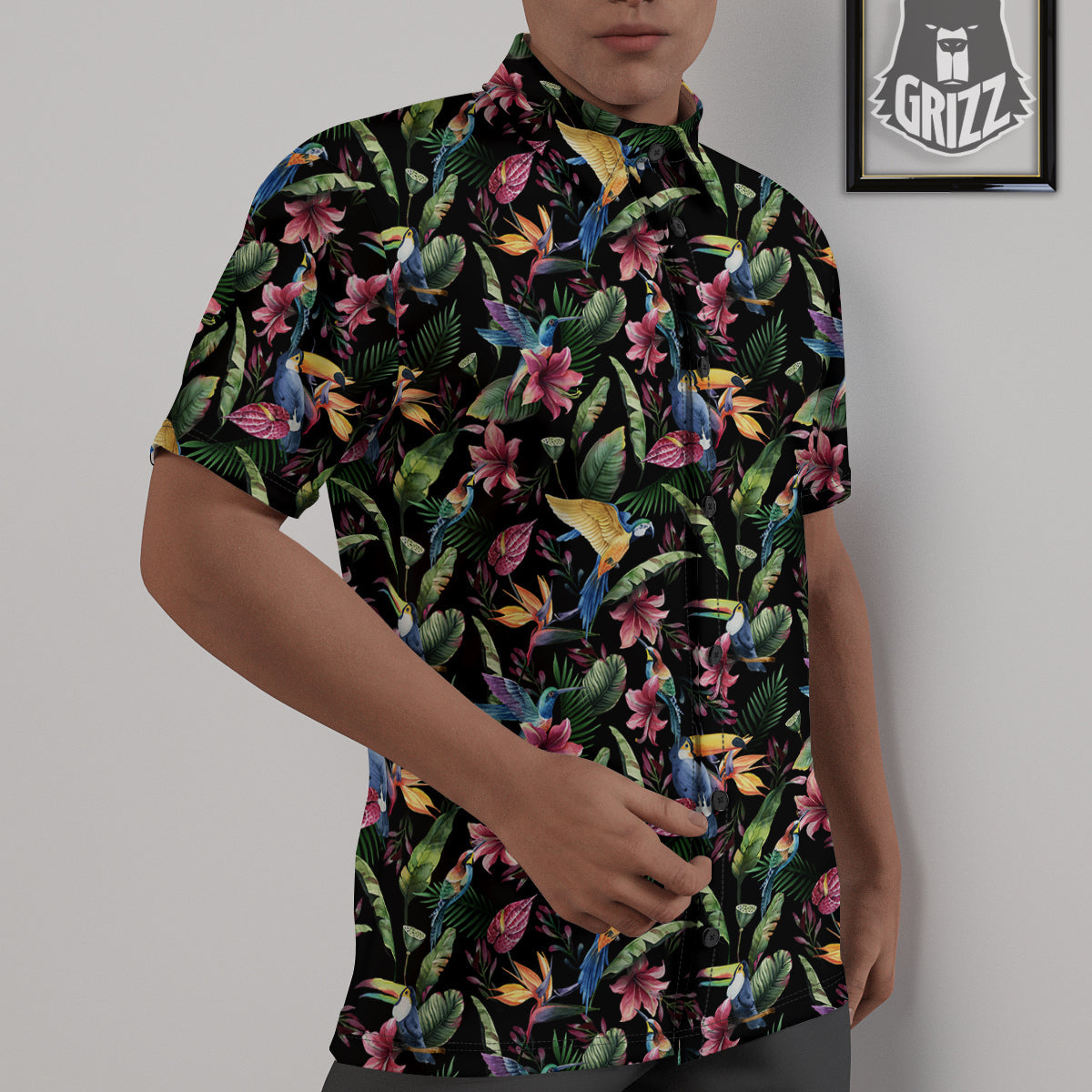 Tropical Aloha Hawaiian Print Pattern Untucked Shirts-grizzshop
