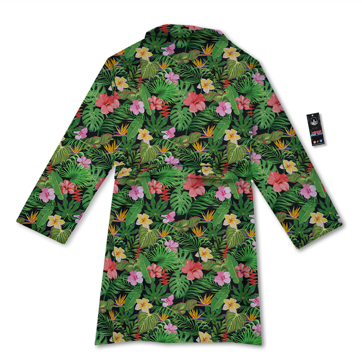 Tropical Aloha Hibiscus Print Pattern Bathrobe-grizzshop