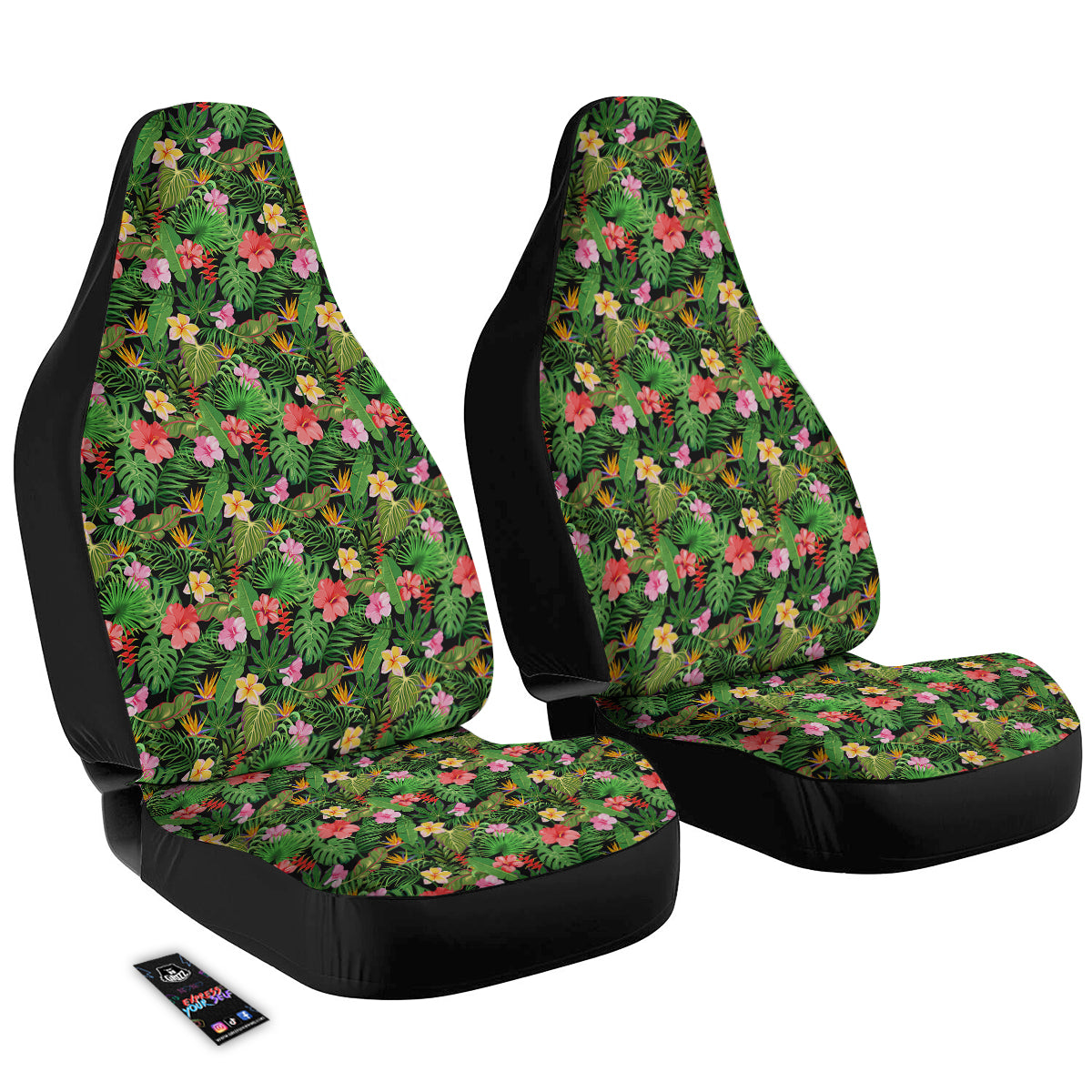 Tropical Aloha Hibiscus Print Pattern Car Seat Covers-grizzshop