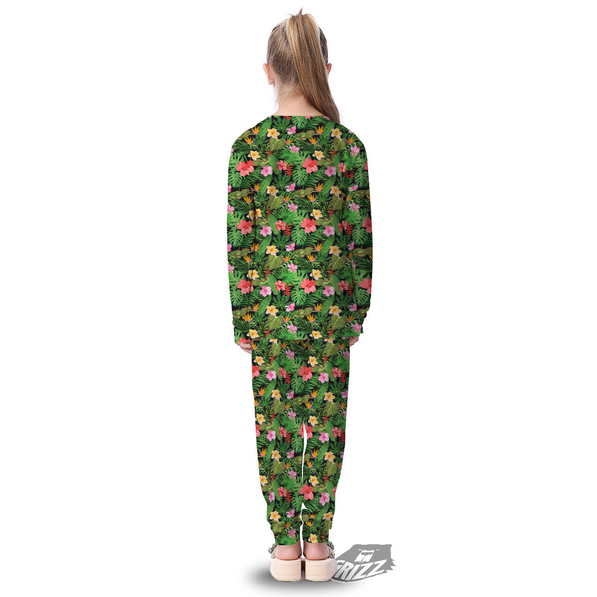 Tropical Aloha Hibiscus Print Pattern Kid's Pajamas-grizzshop