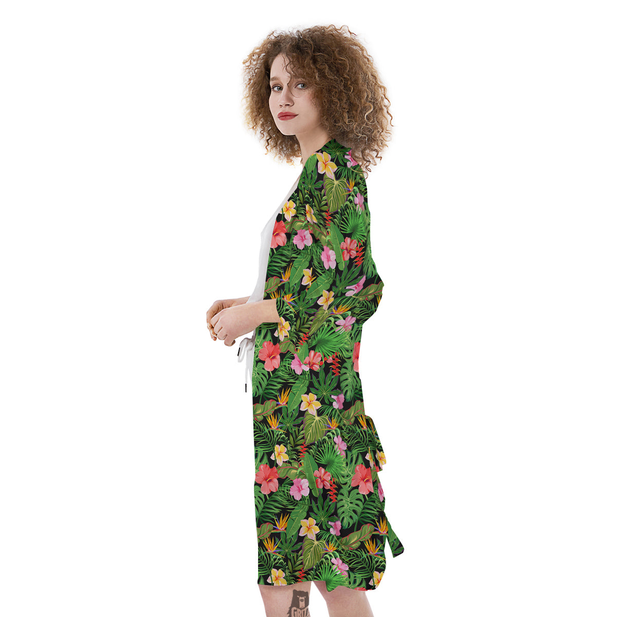 Tropical Aloha Hibiscus Print Pattern Kimono-grizzshop