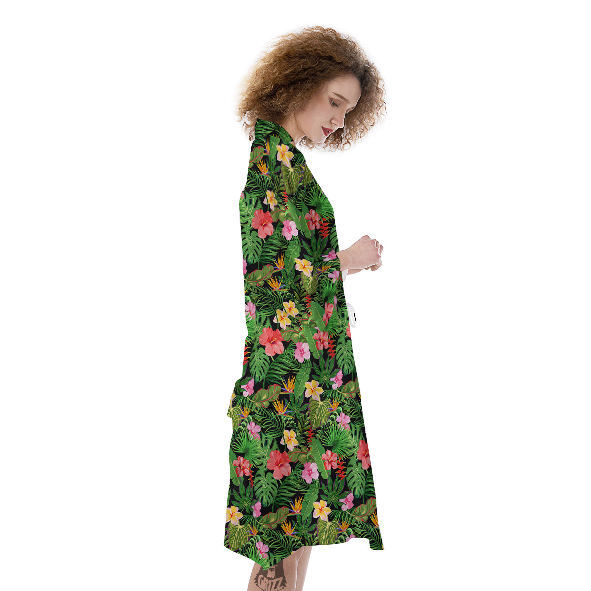 Tropical Aloha Hibiscus Print Pattern Kimono-grizzshop