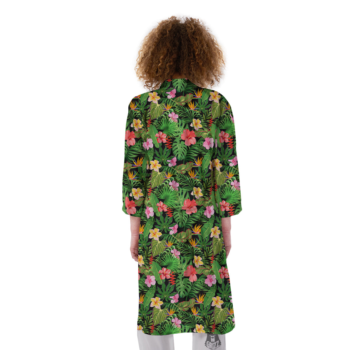 Tropical Aloha Hibiscus Print Pattern Kimono-grizzshop