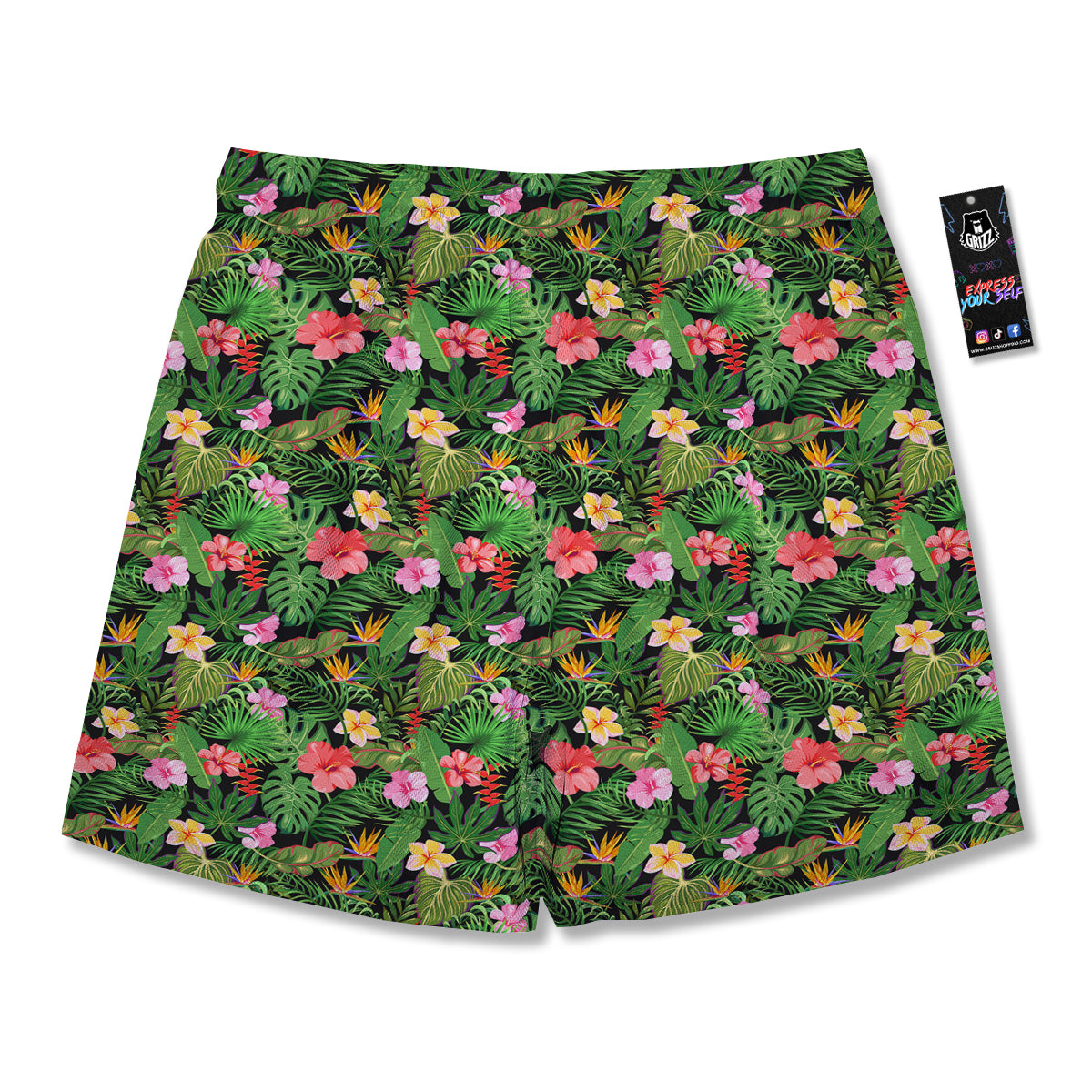 Tropical Aloha Hibiscus Print Pattern Men's Running Shorts-grizzshop