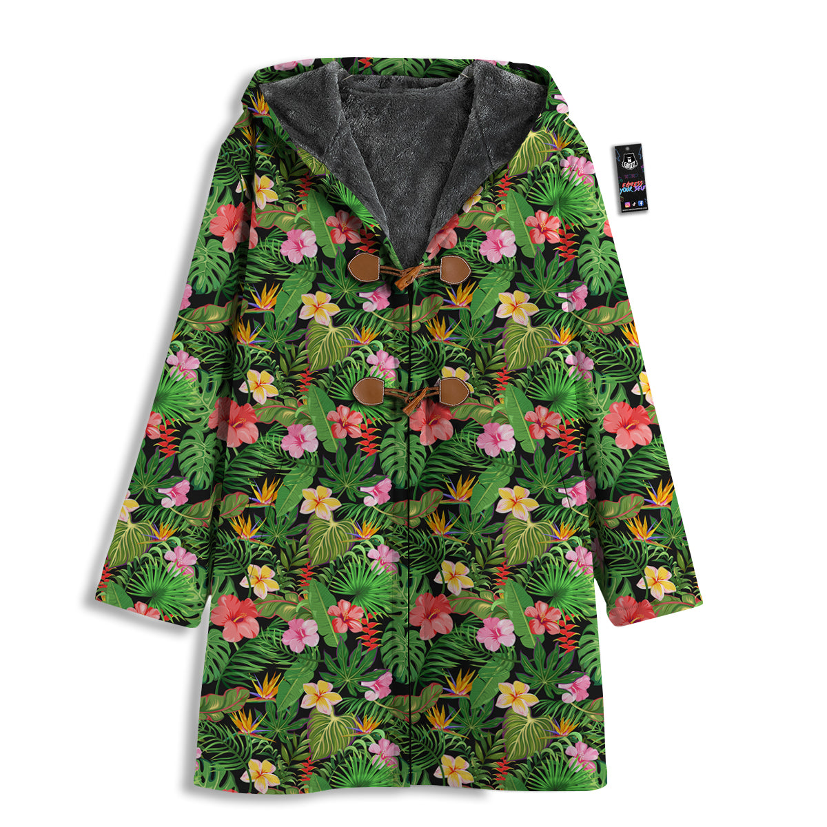 Tropical Aloha Hibiscus Print Pattern Men's Windbreaker Jacket-grizzshop