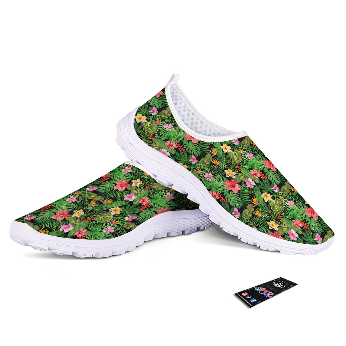 Tropical Aloha Hibiscus Print Pattern Nurse Shoes-grizzshop