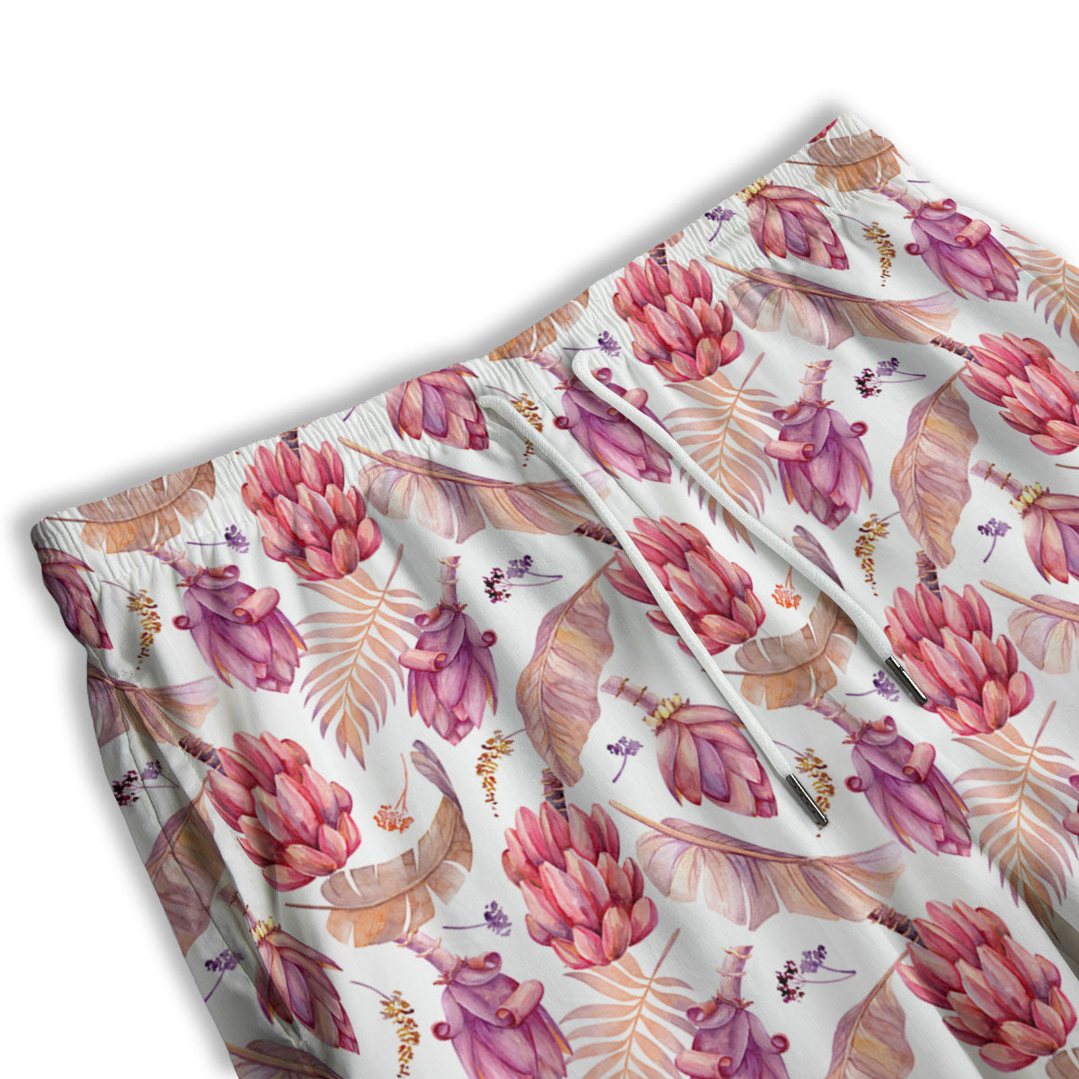 Tropical Banana Pink Print Pattern Men's Athletic Shorts